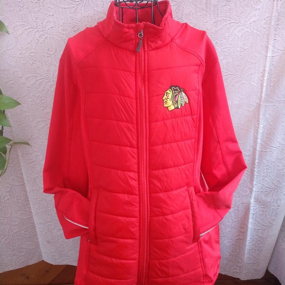 Chicago Blackhawks Official NHL Red Puffer Jacket